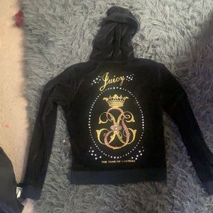 Juicy couture zip up velvet hoodie